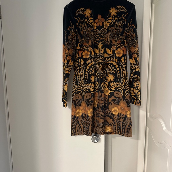 Velour gold/black dress- Anthropologie size L - Picture 3 of 6